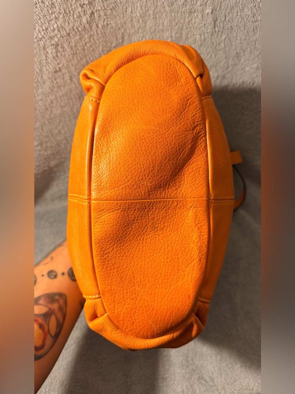 b. makowsky Orange Leather Shoulder Bag - Picture 7 of 8
